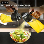 Ölsprüher für Die Küche, 500 ml Öl Sprühflasche, 2 in1 Oil Sprayer Kann Ölspray und Gießen zum Kochen