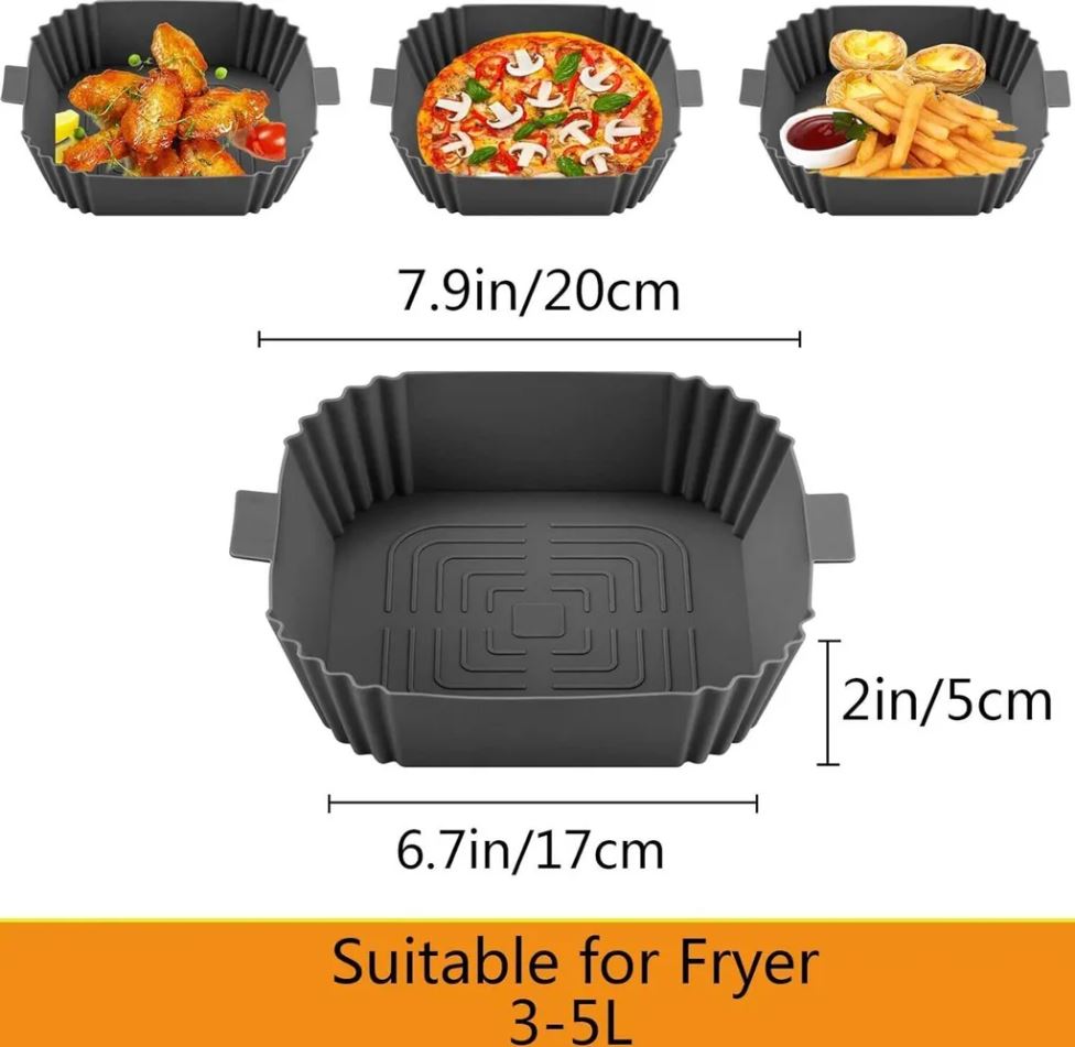 Silikon-Backform für Heißluftfritteuse - Backpapier-Zuschnitte für Heißluftfritteusen, Silikonform