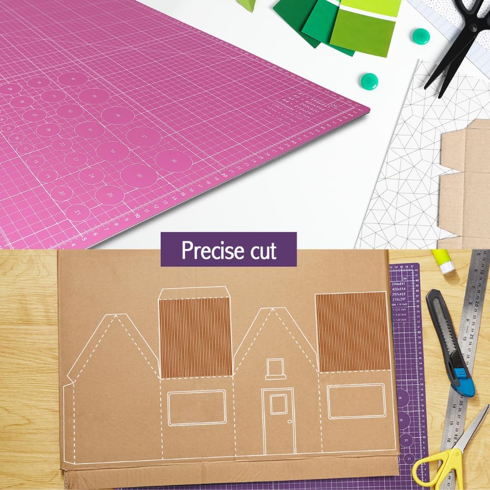 Professionelle Schneidematte A3 Rosa und Lila Ideal für Patchwork, Nähen und Basteln Selbstheilend 45x30 cm