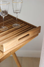 Drevený podnos s podstavcom/raňajkový podnos/servírovací podnos